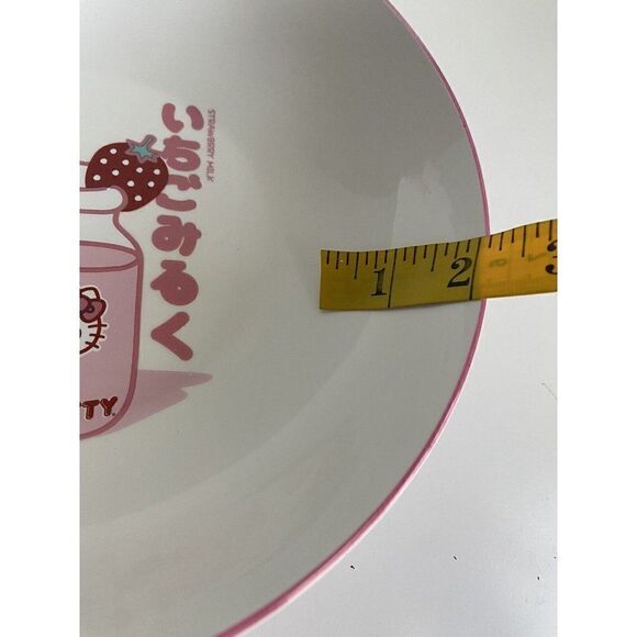 Hello Kitty Strawberry Milk Pasta Dinner Bowl Ceramic Pink NEW - Picture 8 of 8